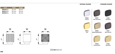 Przejdź do produktu Gałka meblowa czarny mat 22mm. CEBI 4253.001.PC24