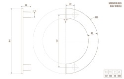 uchwyt meblowy WMN 470.MZA.006C półokrągły złoty mosiądz 16,4 cm.