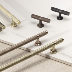 uchwyt meblowy T-bar 8996.0008.AL6 czarny mat, radełko 6cm