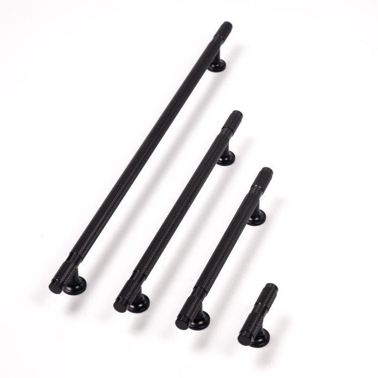 uchwyt meblowy T-bar 8996.0008.AL6 czarny mat, radełko 6cm