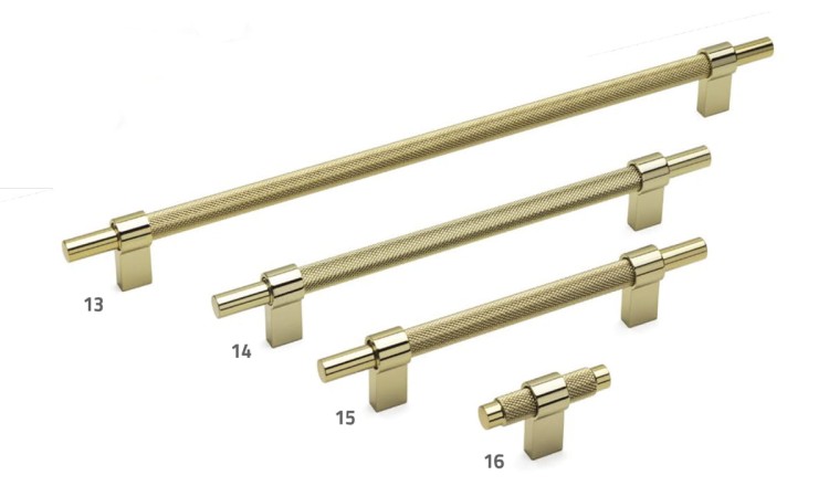 uchwyt meblowy T-bar 8772.0008.GL złoty chrom połysk, radełko 6cm