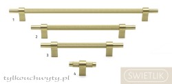 uchwyt meblowy T-bar 8772.0008.BB złoty mosiądz mat, radełko 6cm