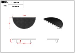Uchwyt meblowy złoty połysk, chrom. Półokrągły, duży. CEBI 1194.096.MP11 16cm.