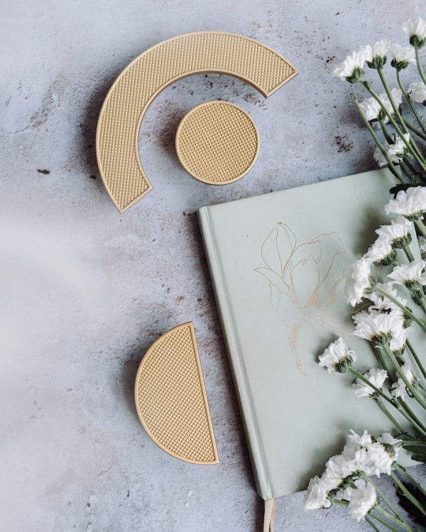 Uchwyt meblowy złoty mosiądz, mat. Półokrągły, mały. CEBI 1194.064.MP35