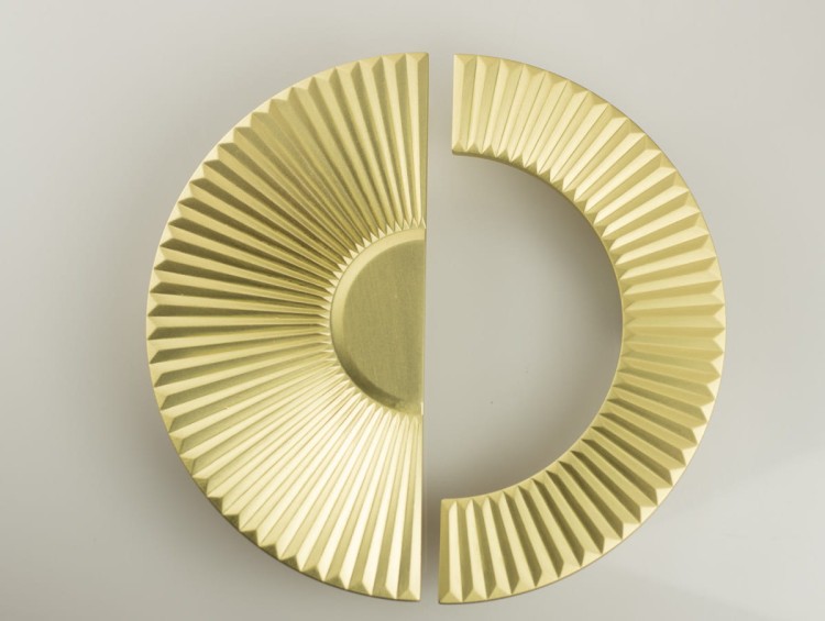 Uchwyt meblowy złoty, matowy mosiądz, półokrągły 1193.128.PC35 16cm.