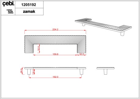 Przejdź do produktu Uchwyt meblowy 1205.192.MP02 srebrny połysk chrom, CEBI 