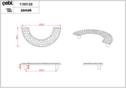 Uchwyt meblowy srebrny połysk, chrom. Półokrągły, duży 1195.128.MP02 16cm.