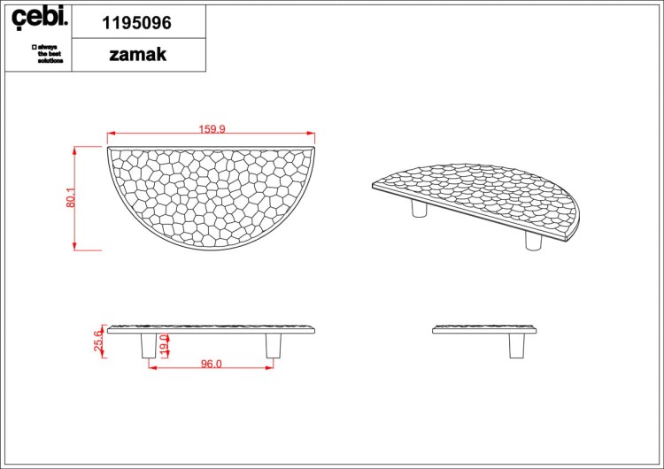 Uchwyt meblowy mosiądz złoty mat Świetlik 1195.096.PC35  16cm.
