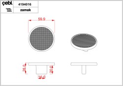 Gałka meblowa złoty połysk, chrom CEBI 4194.016.MP11