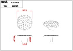 Gałka meblowa mosiądz złota CEBI 4195.016.MP35
