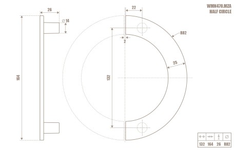 Przejdź do produktu Uchwyt meblowy GIUSTI WMN 470.MZA.00GP 16,4cm. złoty połysk chrom półkole