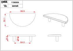 Uchwyt meblowy mosiądz złoty CEBI 1196.064.PC35