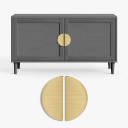 Uchwyt meblowy. mosiądz złoty mat, półkole duże CEBI 1197.096.PC35