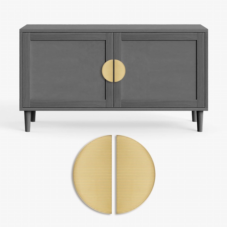 Uchwyt meblowy. mosiądz złoty mat, półkole duże CEBI 1197.096.PC35