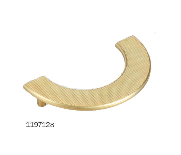 Uchwyt meblowy złoty mat półkole duże CEBI 1197.128.PC35 16cm.