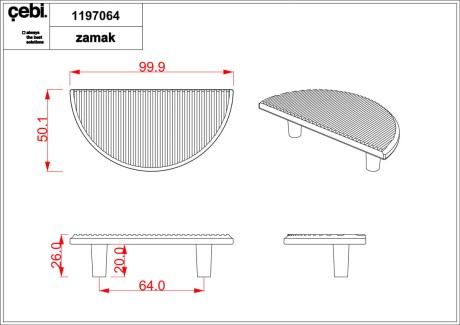 Przejdź do produktu Uchwyt meblowy 1197.064.PC27 antracyt  półkole małe CEBI
