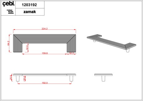 Przejdź do produktu Uchwyt meblowy 1203.192.MP02  22,4cm. srebrny chrom  CEBI
