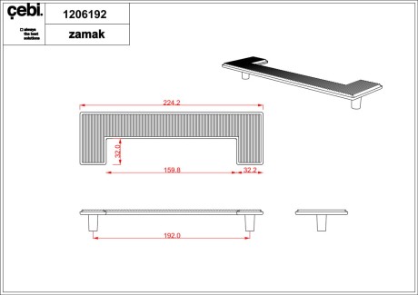 Przejdź do produktu Uchwyt meblowy CEBI 1206.192.MP35 złoty matowy