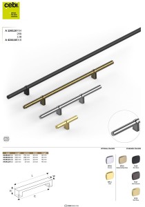 Uchwyt meblowy złoty chrom CEBI 1261.10.128.MP11 34 cm
