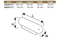 Uchwyt meblowy mosiądz złoty mat CEBI 1127.064.MP35 12cm