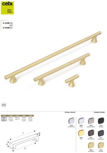Uchwyt meblowy złoty chrom CEBI 1108.320.MP11