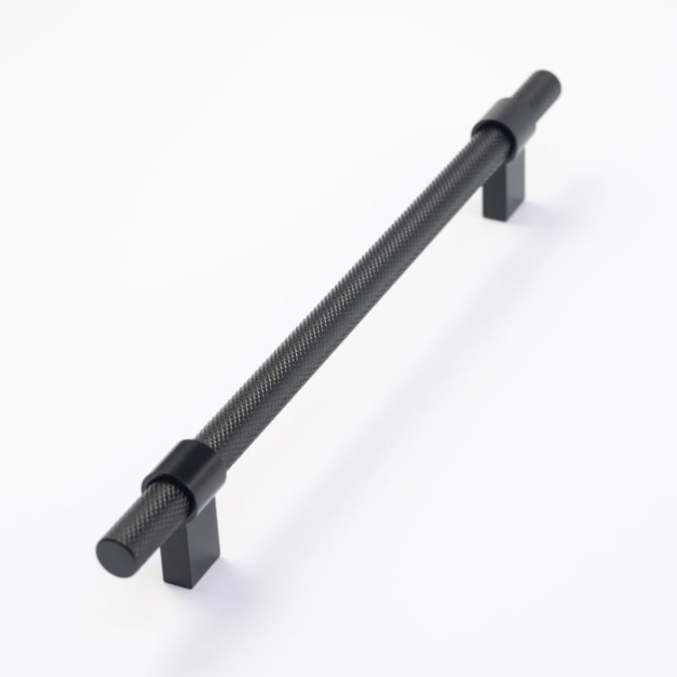uchwyt meblowy 8774.0192.AL6 czarny mat, radełko 25,7cm