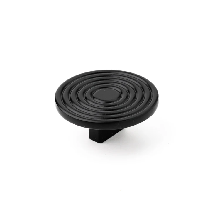 czarna gałka meblowa  SY 4823.0016.AL6 6cm. ryflowana