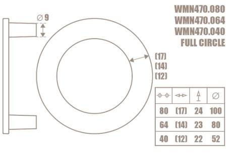 Przejdź do produktu uchwyt meblowy GIUSTI WMN 470.064.00N4 czarny mat koło 8 cm.